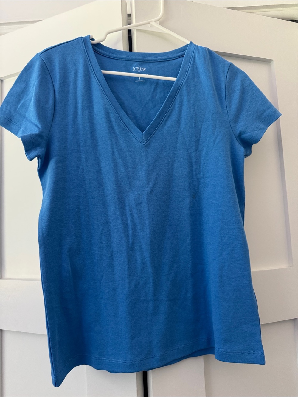 J. Crew V-Neck Short Sleeve Tee in Blue
